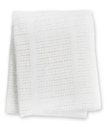 Lulujo Baby Cellular Blanket - White