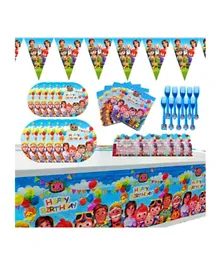 Brain Giggles CoCo Melon Theme Disposable Tableware for 10 People Party Set - 136 Pieces
