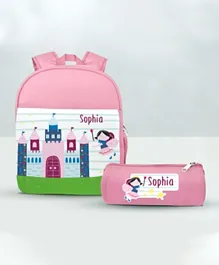 Essmak Fairy Magic Personalized Backpack and Pencil Pouch Pink - 11 Inches