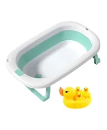 ستار بيبيز - حوض استحمام قابل للطي مع بطة مطاطية مجانية 4 قطع - أخضر