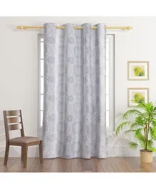 HomeBox Ruselle Torrent Printed Single Curtain - Grey