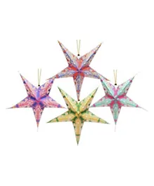 زينة النجوم المعلقة من الورق متعددة الألوان لحفل العيد