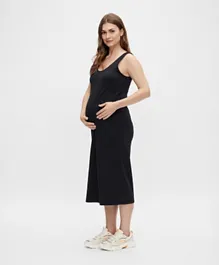 Mamalicious Bodycon Maternity Midi Dress - Black