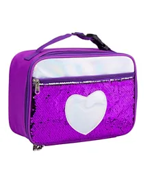 Lamar Kids Sequin Heart Insulated Thermal Lunch Bag - Violet