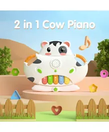 TUMAMA TOYS 2 In 1 Cow Piano with Shape Sorting