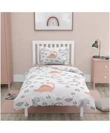Elli Junior Dino & Cloud Organic Double Sided Duvet Cover with Pillow Cover Set - Pack of 2