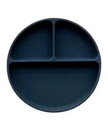 Peanut Silicone Suction Divided Plate - Charcoal