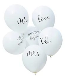 Ginger Ray Wedding Balloons Bundle Pack of 6 White - 12 Inches