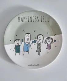 HomeBox Happiness Is Round Snack Plate