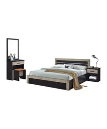 PAN Home Montana Bedroom Set Engineered Wood Wenge & Oak - 6 Pieces