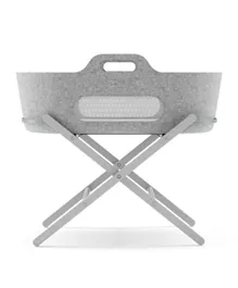 Snuz SnuzBaskit Light Grey Moses Basket With Breathable Mattress & Dove Grey Stand Set