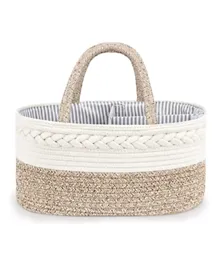 Little Story Cotton Rope Diaper Caddy - Ivory