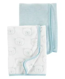 Carter's 2-Pack Baby Towels - White Blue