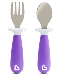 Munchkin Raise Toddler Fork & Spoon Set  - Purple