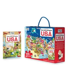 Sassi Travel Learn And Explore USA Puzzle and Book - 206 Pieces