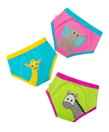 ZOOCCHINI Organic Potty Training Pants Set Girls Safari Friends - 3 Piece