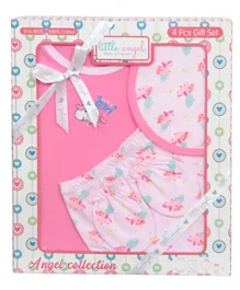 Little Angel Unicorn Baby Gift Set 4 Pieces For Baby Girls - Pink
