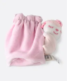 Tiny Hug Baby Bottle Cover With Teddy Handle - Pink