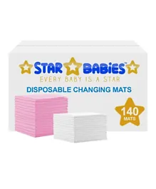 Star Babies Disposable Changing Mats Pack of 140 - Lavender/Pink