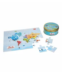 Cocomoco Kids World Map 2 in 1 Colouring Puzzle - 30 Pieces