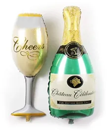 PARTY PROPZ Wine Glass and Champagne Foil Balloons