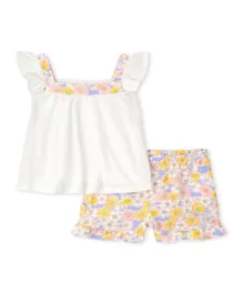 The Children's Place Floral Printed Top with Shorts Set - White
