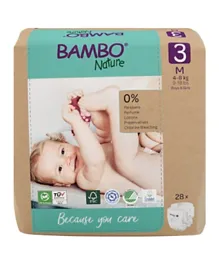 Bambo Nature Paper Bag Eco-Friendly Diapers Size 3 - 28 Pieces