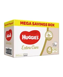 Huggies Extra Care Size 4 Mega Box - 112 Diapers