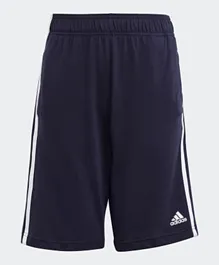 adidas Essentials 3 Stripes Graphic Knit Shorts - Navy Blue