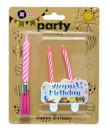 Italo Musical Birthday Candle Pink - Set of 3