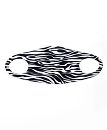 Si Fashion Zebra Print Neoprene Mask - Black and White