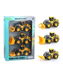 Baybee Friction Powered Push and Go Construction Truck Toys for Kids, Push Pull Toy Vehicles Playset - 3 Pieces