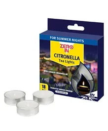 Zero In Citronella Tea Lights - 18 Pieces