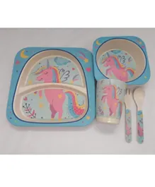Factory Price Bamboo Tableware Unicorn - Pink and Blue