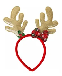 Brain Giggles Reindeer Antler Christmas Headbands - Gold & Red