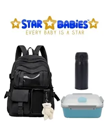 Star Babies Back to School Backpack With Water Bottle & Lunch Box Combo Set - 16 Inch