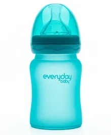 Everyday Baby Glass Heat Sensing Feeding Bottle Turquoise - 150 ml