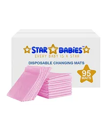 Star Babies Disposable Changing Mats Large Pink - Pack of 95