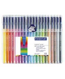قلم ذو رأس ألياف ستيدتلر تراي بلس متعدد الألوان - عبوة من 20