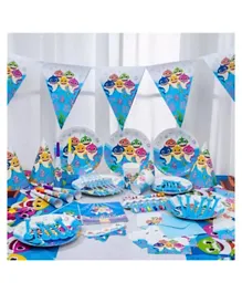 Highland Baby Shark Theme Disposable Tableware Party Set  for 10 People
