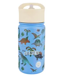 زجاجة ماء معزولة ليتل آي ايه برسمة الديناصور - أزرق 420 مل