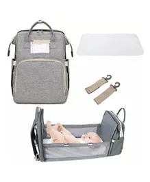 Pikkaboo 4in1 Diaper Bag with Changing Station/Crib - Grey