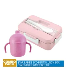 Star Babies Water Bottle With Lunch Box - Pink