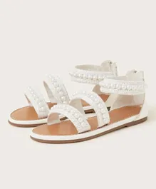 Monsoon Children Pearly Strap Sandals - Ivory