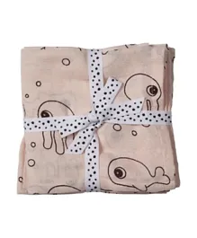 Done by Deer Swaddle Sea Friends Powder - Pack of 2