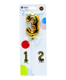 Italo Creative Gold Cake Topper - Number 3