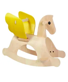 Plan Toys Wooden Rocking Pegasus - Yellow & Brown