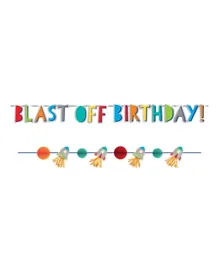 Party Centre Blast Off Birthday Banner Kit - Multicolor