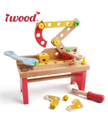 Iwood Wooden Workbench Learning Toy - Multicolour