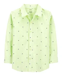 Carter's Sailboat Button Down Shirt -Green